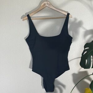 Everlane Square Neck One-Piece Swimsuit | Black | Size L